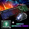 T4 teclado luminoso e mouse set desktop computador jogo robotic sensação teclado combos DHL livre