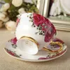 Sets red rose British coffee cup bone China cup set retro creative household ceramic European tea set cup209l