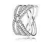 100% 925 Sterling Silver Pierścienie z Cubic Cyrkon Oryginalny Box PAN Cross Pierścień do Walentynki Europejskiej Biżuteria W181