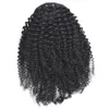 3B 3C Kinky Curly Clip In Ponytail Human Hair Extensions Brazilian Hair Afro Kinky Curly Drawstring Ponytail Natural Color Remy Hair 120g