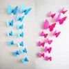 Flambant neuf 12 pièces 3D PVC magnétique bricolage papillon décoration murale autocollant maison chambre avec Double face colle réfrigérateur aimant