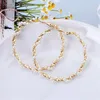 Hoop Huggie Simple Gold Color Big Earring For Women Statement Fashion Vintage Sieraden Accessoires Large Circle Round Pearl -oorbellen 1