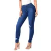 Dünne Jeans Frau Mittleren Taille Lange Feste Taste Loch Tasche Mode Lässig Denim Stretch Bleistift Hosen Jeans Mujer 3XL OY41 *