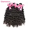 Glamorous Virgem Weaves 4 peças Brasileiro Pacotes De Cabelo De Ondas De Profundas Barato Peruano Indiano Indiano Extensões de Cabelo Humano para Mulheres Negras