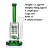 HEAVY Glass Bongs thick 20mm base oil rig tyre and finger perc 4 color water pipe-14" hookahs