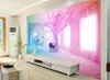 Personalizado 3D Estereoscópico Walpaper Rosa piano cena da neve tv sofá fundo pintura de parede papéis de parede Foto decoração da sua casa