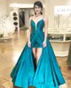 2020 arabische Abendkleider Ballkleid Quinceanera Spaghetti-Träger Ruched Bonbon-16 Kleider für Mädchen-formalen Partei-Kleider mit Front Split Slit