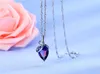 Vecalon 3 colors Water Drop pendant silver Color Crystal cz Wedding Engagement Pendants with necklace for Women Bridal Jewelry