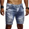 Heren denim shorts vernietigd rechte motorrijder jeans gescheurd met 3 kleuren Aziatische maat S-2xl Drak22