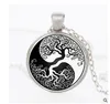 Fashion Tree of Life Pendant Necklaces Time Gem Cabochon Glass charm Silver Black Bronze Link chain For women Men s Luxury Jewelry