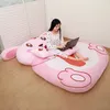 Dorimytrader Kawaii Cartoon Pink Rabbit Beanbag Morbido peluche Bunny Letto Divano Materasso Tappeto Tatami Decorazione per la ragazza Regalo DY60848