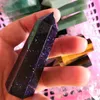 2020 Natural Crystal Blue песчаника шестиугольной Колонки Кристалл Точка Wand Украшение Healing Кристалл для домашнего декора