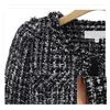 Kvinnorjackor Kvinnor Plaid Jacka Ytterkläder 2020 Fashion Coat Autumn Winter Thin Black Checkered Tweed Casual T200111