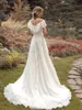 2020 Linia Papilio Beach Suknie ślubne Off Ramię Koronki Appliqued Sweep Pociąg Boho Suknia Ślubna Proste suknie ślubne Robes de Mariée 454