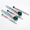 5 pcs Makeup Brush Set Transparent Crystal Diamond Handle Makeup Brush Kit Eyes Cosmetic Makeup Tool