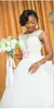 Charming Country südafrikanische Brautkleider 2019 Spitze Perlen rückenfreie Rüschen Organza arabische Brautballkleider Vestido de Novia Brautkleid