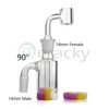 New 14mm 18mm Male Female Glass Ash Catcher With 10ML Silicone Container Reclaimer 4mm Quartz Banger For Glass Water Bongs Dab Oil Rigs