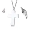 Ailes d'ange personnalisées collier croix pierre de naissance nom pendentif crémation urne collier bijoux personnalisés