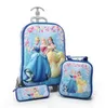 3d bambini borse scuola di rotolamento ragazza trolley per bambini custodia bambini viaggio valigia scuola mochila borse trolley per bambini con ruote Y19051701