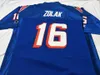 Chen37 hot Men Blue white Scott Zolak #16 Team Issued 1990 Game Worn RETRO College Jersey size s-5XL or custom any name or number jersey