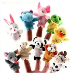 Peluche marionnette à doigts Jeanne le chat