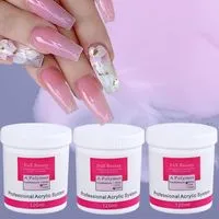 NICOLE DIARY Juego de polvos acrílicos – 3 colores de polvo acrílico rosa  nude con monómero líquido, kit de uñas acrílicas para extensión profesional