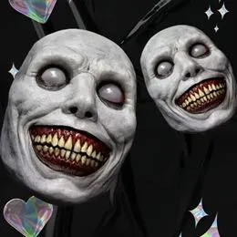 Masque Horreur Halloween Démon Souriant - Plastique Réaliste, Confortable, Pour Fête, Cosplay, Maison Hantée