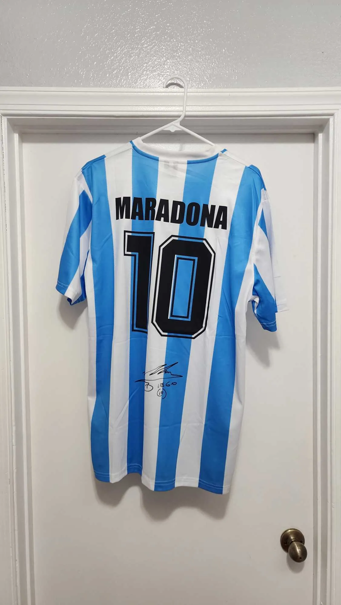 Maillot Extérieur Argentine 1988 Maradona Taille L Occasion - Bon État Vintage
