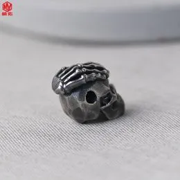 10 Perles Crâne En Laiton Pour Couteau EDC - Lanière Paracorde - Neuf