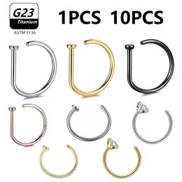 Mode à la mode nez anneaux corps Piercing bijoux en acier inoxydable cerceau anneau boucle d'oreille goujons faux