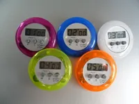 Cuir de cuisson Digital Alarm Digital Cuisine Timers Gadgets Mini ronde Cute LCD Compte Down Outils Batterie installée avec clip DHL