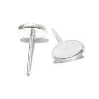 Beadsnice Ohrring Komponenten 925er Silber Ohrstecker Blank mit ovalen Lünette Einstellungen 5x7mm Cameo Base Ohrring Nieten Blank Einstellungen ID 27259