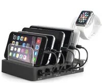 Cep Telefonu Şarj Multi-Cihaz Şarj İstasyonu Standı Masaüstü Organizatör Ile 4/5 / 6-Port USB Şarj Akıllı Telefonlar ve Tabletler Ile Uyumlu