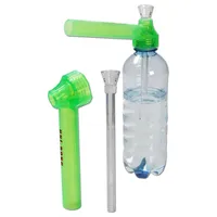 Reisen Reisen Wasser Top -Puff Glas Bong Tragbare Raucherpfeife Instant Tragbare Schraube auf Flaschenwandler Mischfarbe