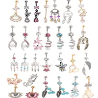 Groothandel 20 stks Mix Stijl Belly Button Ring Body Piercing Dangle Navel Ring Beach Jewelry