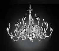 12/18/24 Heads Art Deco Europejska świeca Metalowa LED Swan Żyrandole Sufit Sypialnia Swiastowy Pokój Dekoracji G4 Oświetlenie