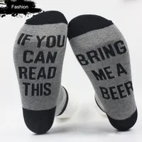 Wholesale- Hot Women Men Letter Printed Socks If You Can Read This Bring Me A Glass Of Wine Unisex Socks Funny Novelty Vintage Retro Socks