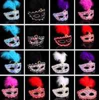Heißer Verkauf Halloween Feder Maske Maskerade Party Festival Bar Lady Maske Maske gemischte Farbe