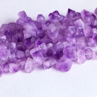 Natuurlijke Echt Raw Mineral Purple Amethyst Quartz Crystal Hand Cut Nugget Free Form Rough Matte Faceted Beads 05326