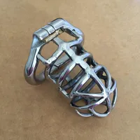 Dispositivo de castidad masculina para hombres de acero Cock jaula adicional anillo del martillo del anillo de castidad jaula de acero pequeñas Anillos de adultos BDSM Juguetes