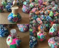 10ml-15 ml Car hang decoration handmade polymer clay essence oil Perfume bottle Hand Drawing Hanging rope empty bottle