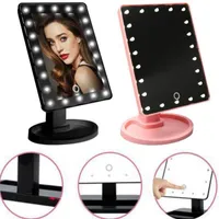 Pantalla táctil de rotación de 360 ​​grados Make Up Mirror Cosmetic Portable Portable Pocket Pocket con 16/22 LED Lights Makeup Herramienta