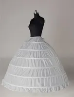 In Stock 6 Hoops Petticoats Cheap 2019 White Bridal Underskirt Big Crinoline Slip Bridal Accessories Petticoat for Ball Gown Wedding Dress