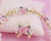 ユニークな2016色の花嫁のヘッドドレスの花の陶磁器の花ye Zisen女性の結婚式のヘアアクセサリー安い髪のジュエリー