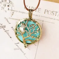 DIY Aromatherapy Necklace Perfume Locket Fragrance Oil Hollow Tree Pendant Necklace for Women Diffuser Necklace Jewelry Gift