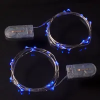 LED de cobre alambre de plata cadena Luz de Navidad CR2032 de energía con pilas para el evento de la boda decoración de Navidad de Navidad del partido del hogar Iluminación 2M