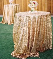 Nouveau Bling Rose Gold Sequins Table Tissu Mariage Décorations de mariage rond Livraison gratuite Argent Purple Bleu Royal Bleu Robe Tissu