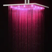 China Factory Supply 8" inch 20cm RGB LED light Rainfall Rain Bathroom Shower Head Water Saving Large Shower Bathroom308M