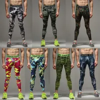 Venta al por mayor-2016 hombres de verano pieles de peso camuflaje pantalones de compresión deporte Correr baloncesto Ejército camo spandex gimnasio jogging pantalones