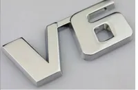 Metal V6 Chrome Emblems Badges Bilar Bildekaler Fender Bil Styling